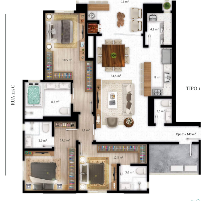 Apartamento, MAGNÓLIA, Centro